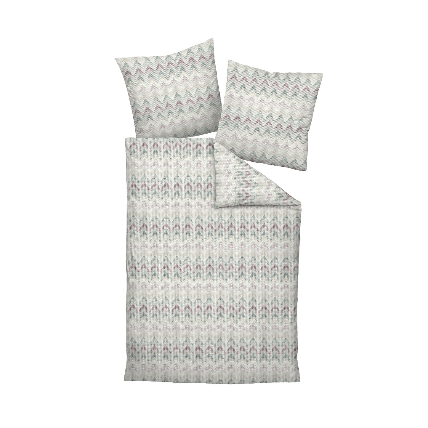 Janine Interlock Jersey Bettwäsche Carmen 55092-06 Zick Zack 135x200
