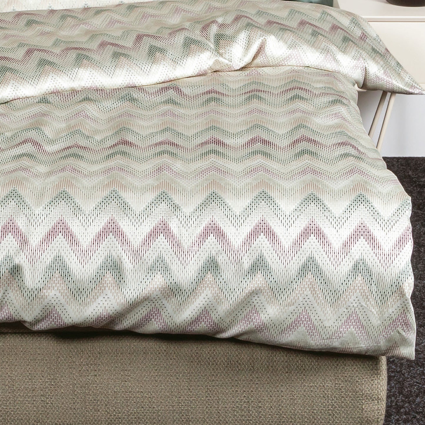 Janine Interlock Jersey Bettwäsche Carmen 55092-06 Zick Zack 135x200