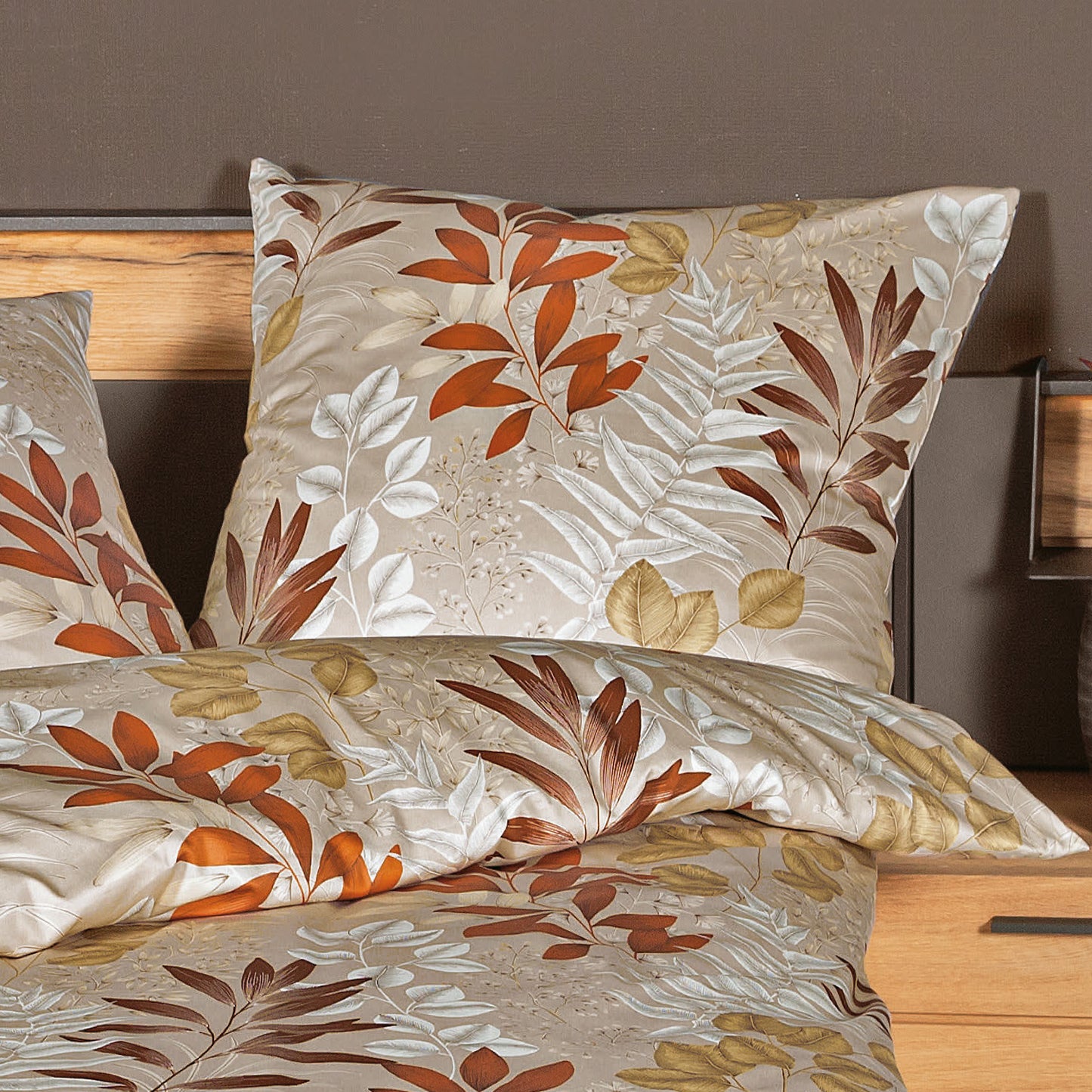 Janine Interlock Jersey Bettwäsche Carmen 55098-04 Blätter 135x200