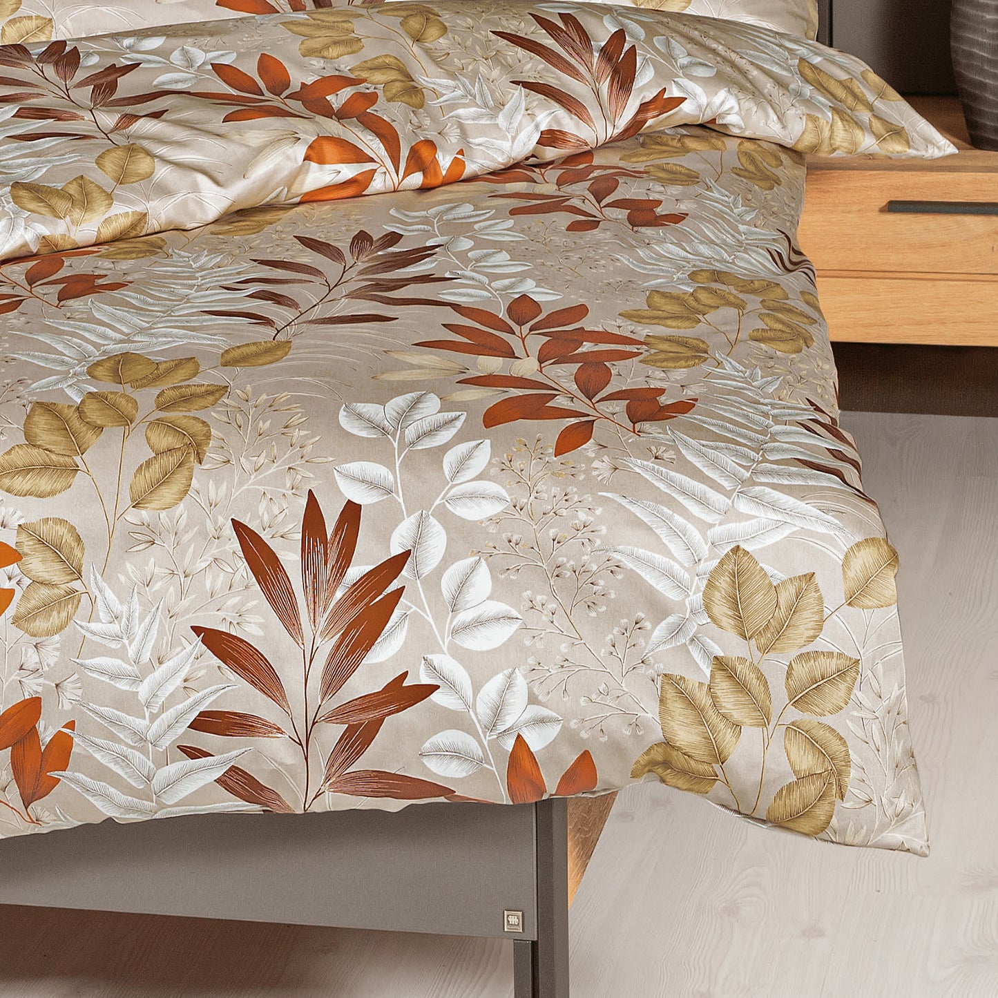 Janine Interlock Jersey Bettwäsche Carmen 55098-04 Blätter 135x200