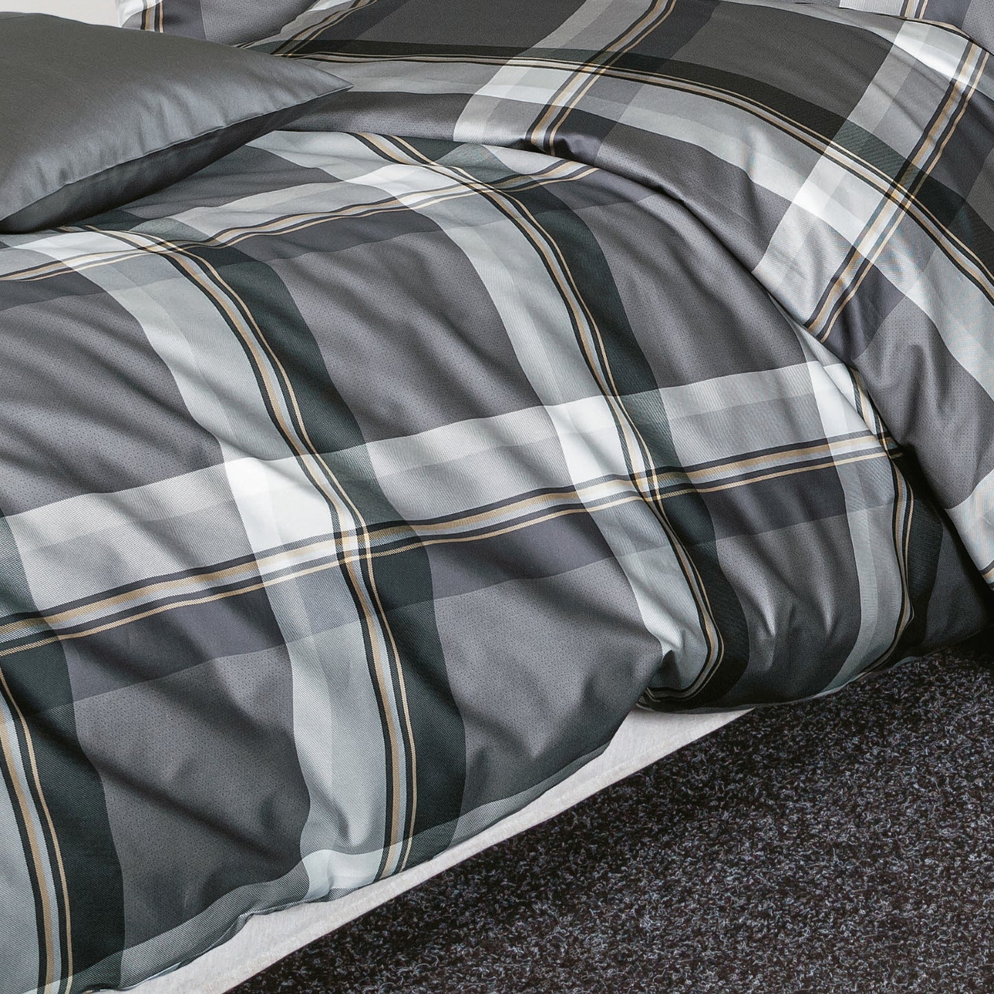 Janine Interlock Jersey Bettwäsche Carmen 55103-08 Titan Grau 135x200