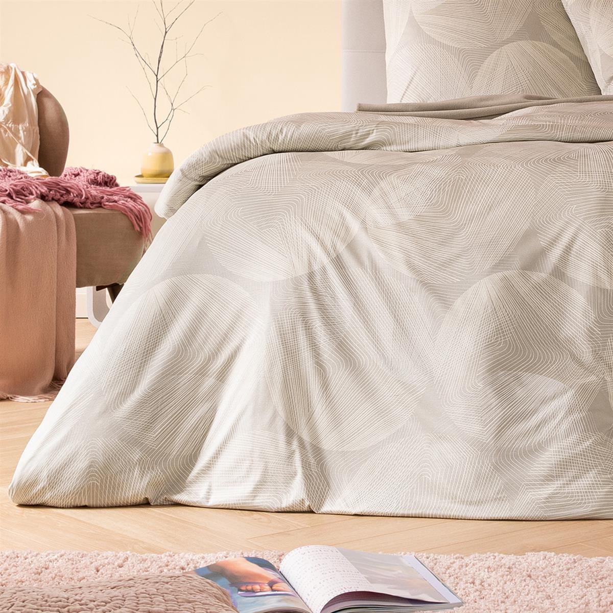 Estella Interlock Jersey Bettwäsche Dora 6220-230 natur Kreise 135x200