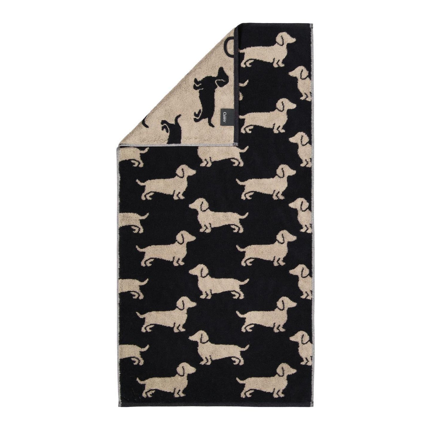Cawö Handtuch Duschtuch Gästetuch We love Dogs 6246-93 Dackel Schwarz