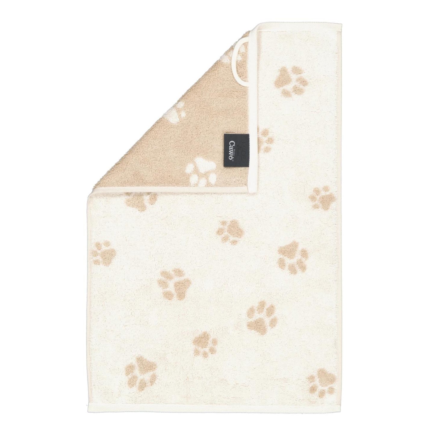 Cawö Handtuch Duschtuch Gästetuch We love Dogs 6247-33 Pfoten Natur