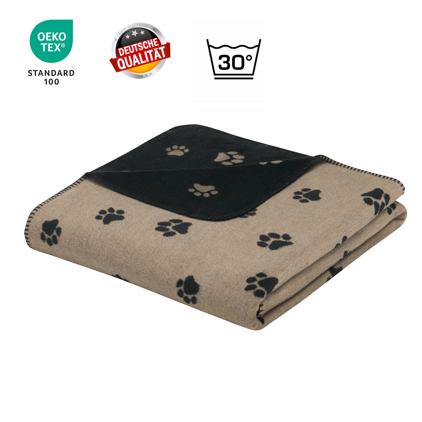 Cawö Wohndecke Kuscheldecke We love Dogs 62470-93 Pfoten 150x200