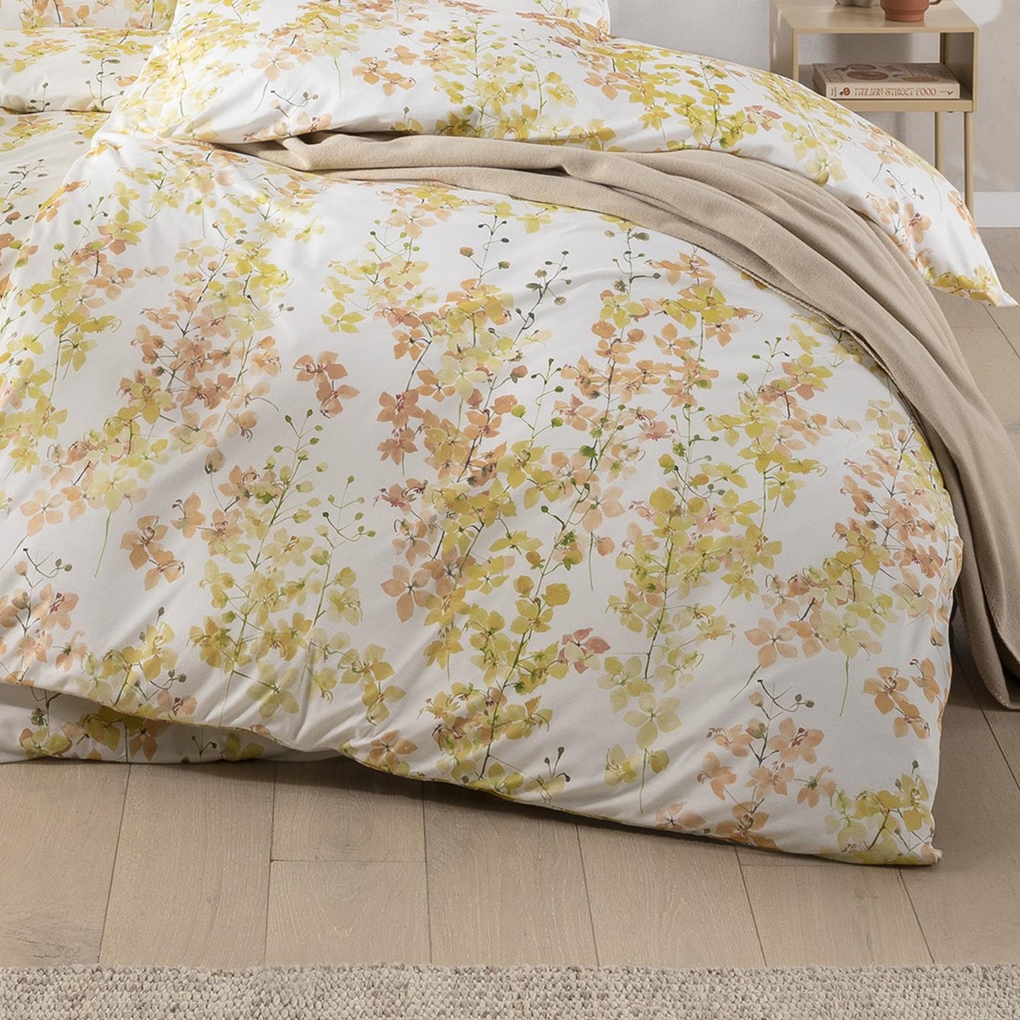 Estella Interlock Jersey Bettwäsche Adeva 6303-710 Blumen Gelb 135x200