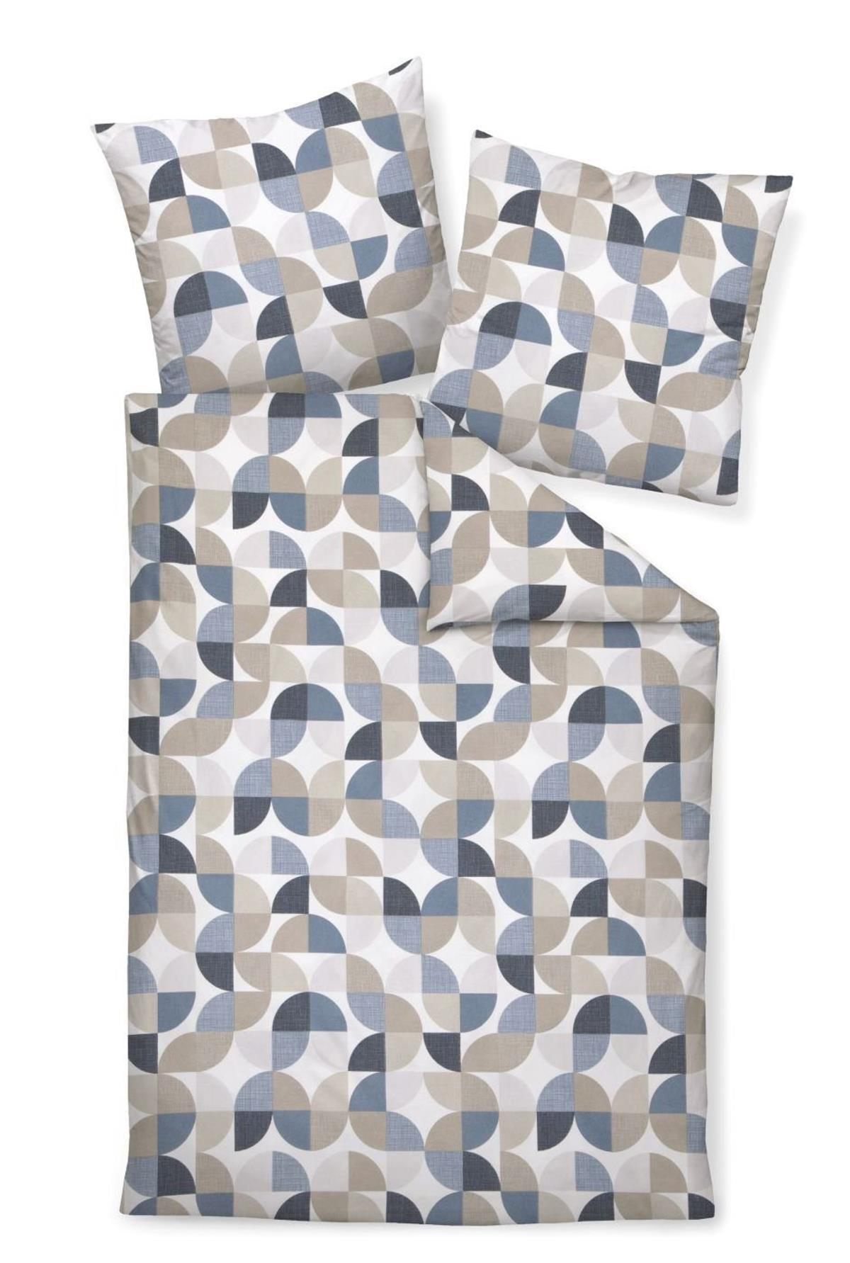 Janine Feinbiber Bettwäsche Davos 65121-02 Denim weiß blau 135x200