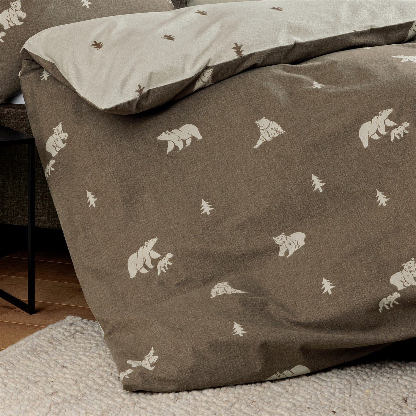 Janine Feinbiber Bettwäsche Davos 65199-07 Bären beige braun 135x200
