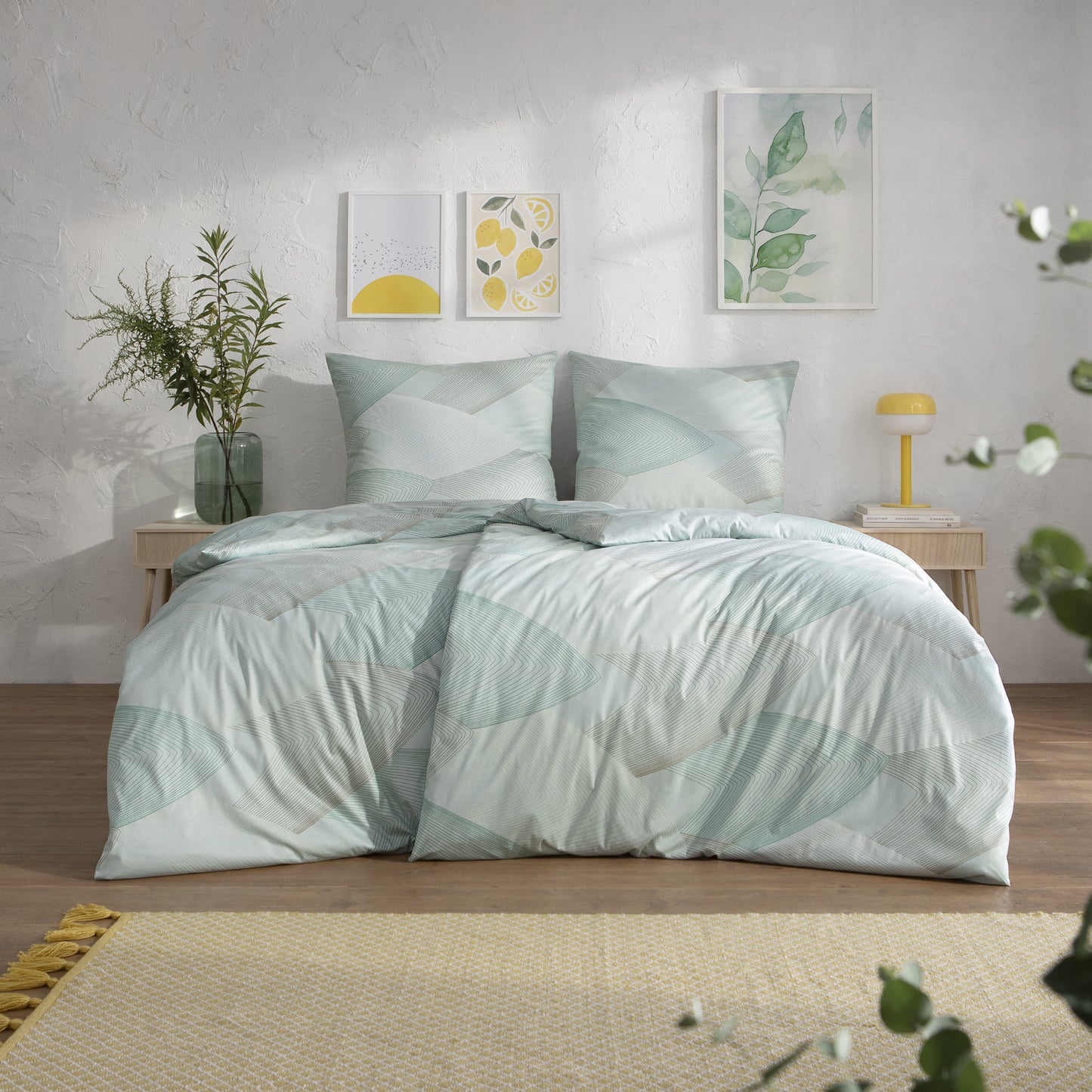 Estella Interlock Jersey Bettwäsche Phoenix 6612-520 Mint Grün 135x200