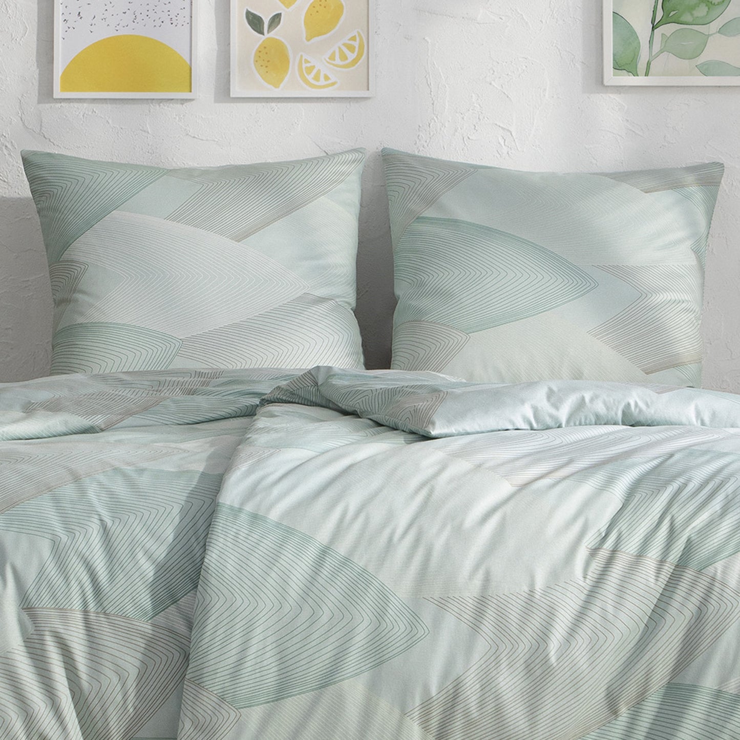 Estella Interlock Jersey Bettwäsche Phoenix 6612-520 Mint Grün 135x200