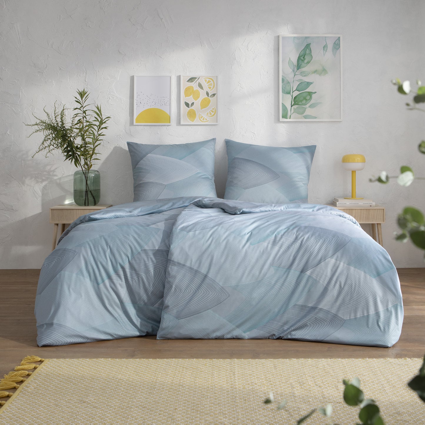 Estella Interlock Jersey Bettwäsche Phoenix 6612-610 Taubeblau 135x200