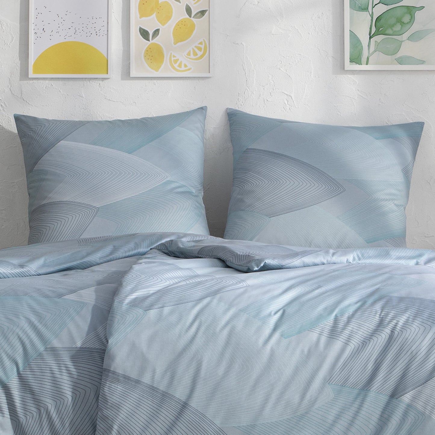 Estella Interlock Jersey Bettwäsche Phoenix 6612-610 Taubeblau 135x200