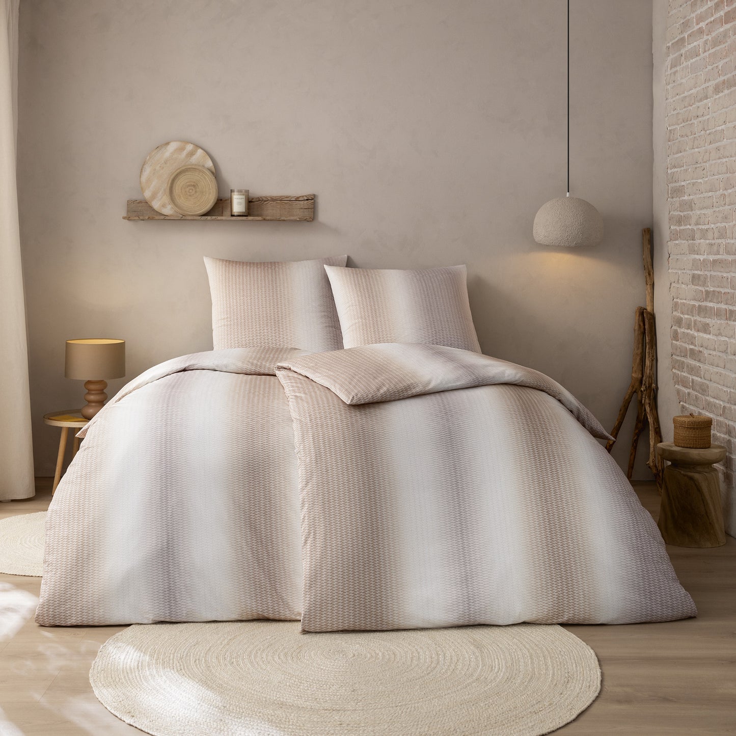 Estella Interlock Jersey Bettwäsche Caspian 6614-205 Streifen 135x200