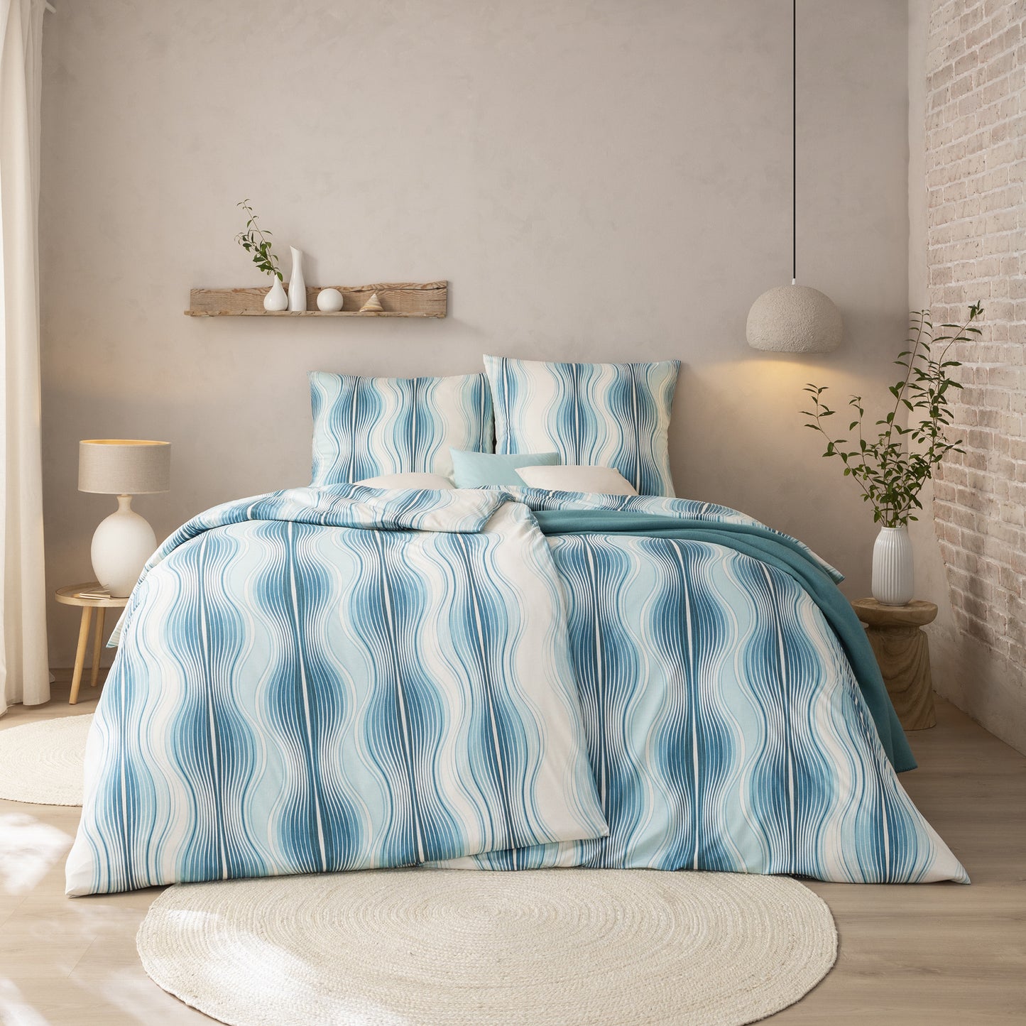 Estella Interlock Jersey Bettwäsche Marisol 6615-051 Wellen 135x200