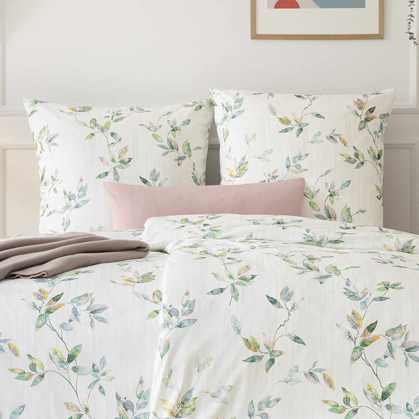 Estella Interlock Jersey Bettwäsche Thalia 6621-530 Blätter 135x200
