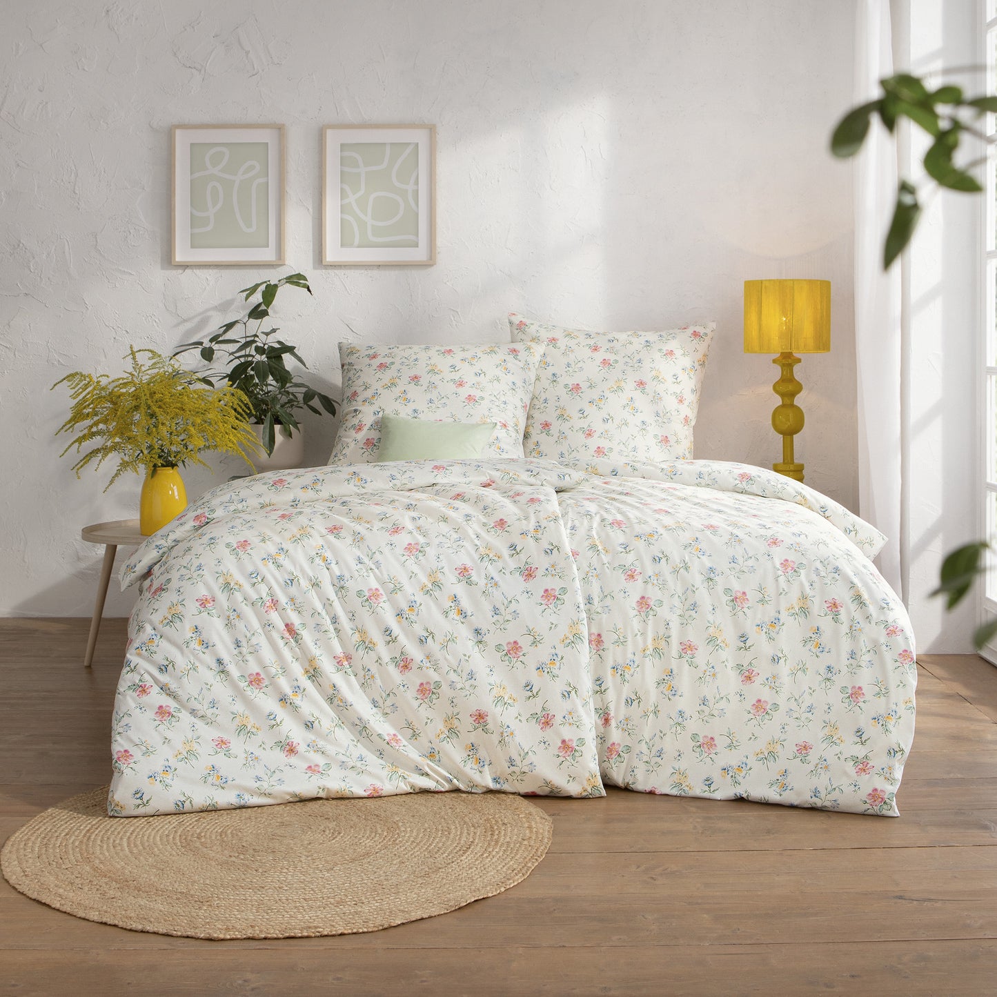 Estella Interlock Jersey Bettwäsche Cora 6626-985 Blumen 135x200