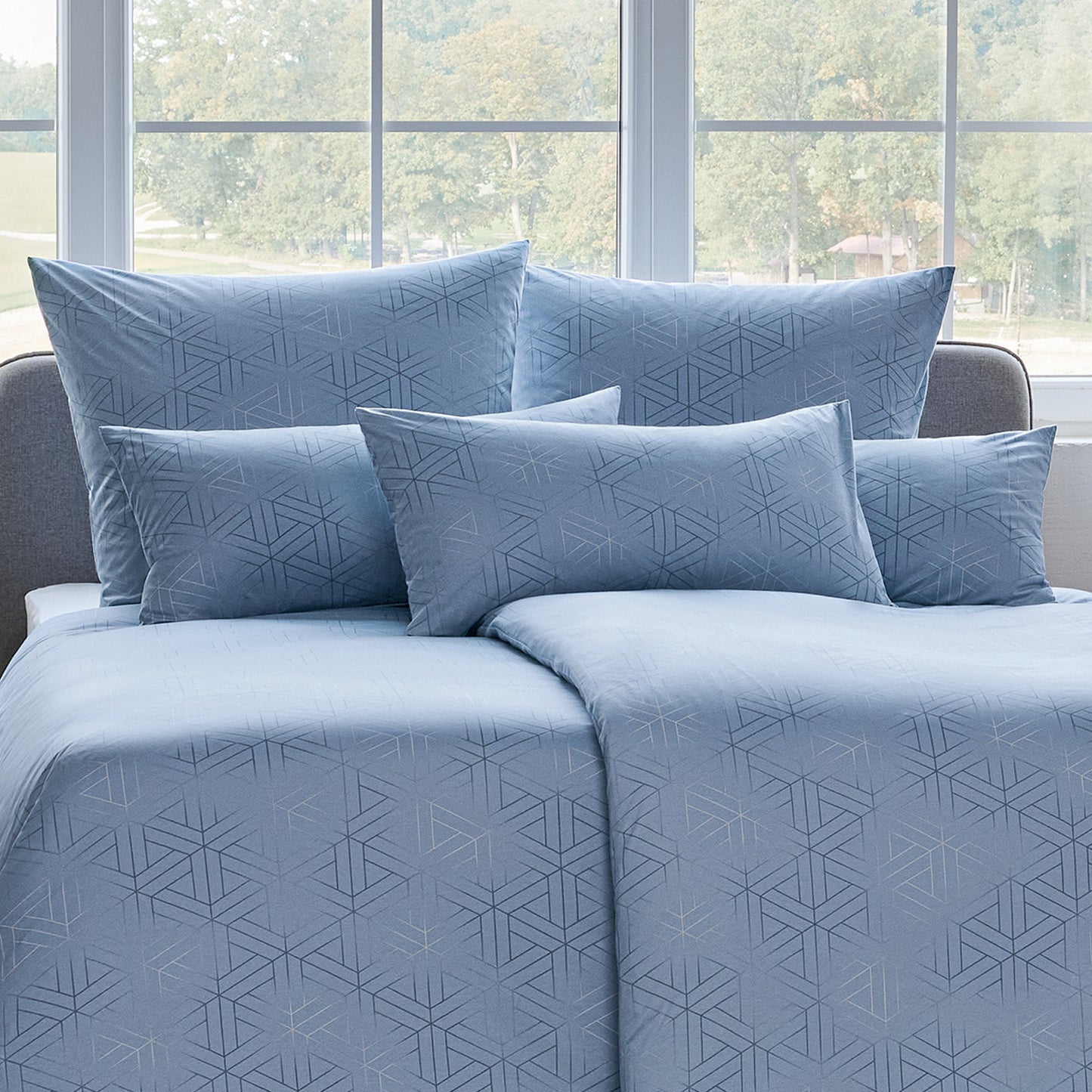 Estella Interlock Jersey Bettwäsche Pippa 6898-610 Taubenblau 135x200