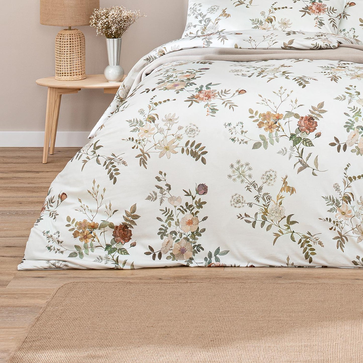 Detailaufnahme der hautsympathischer Interlock Jersey Bettwäsche Perla – feinste Stoffstruktur und hochwertige Verarbeitung.
