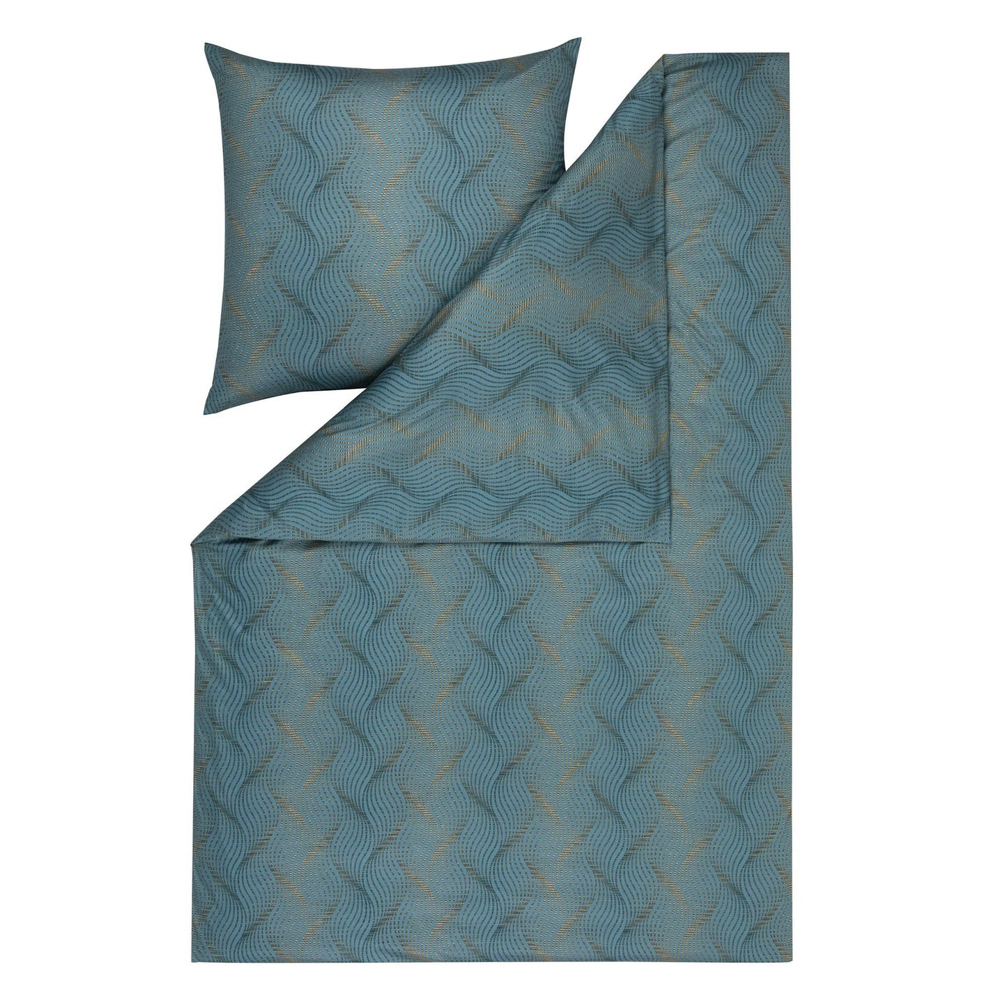 Estella Interlock Jersey Bettwäsche Ruben 6935-050 petrol 135x200