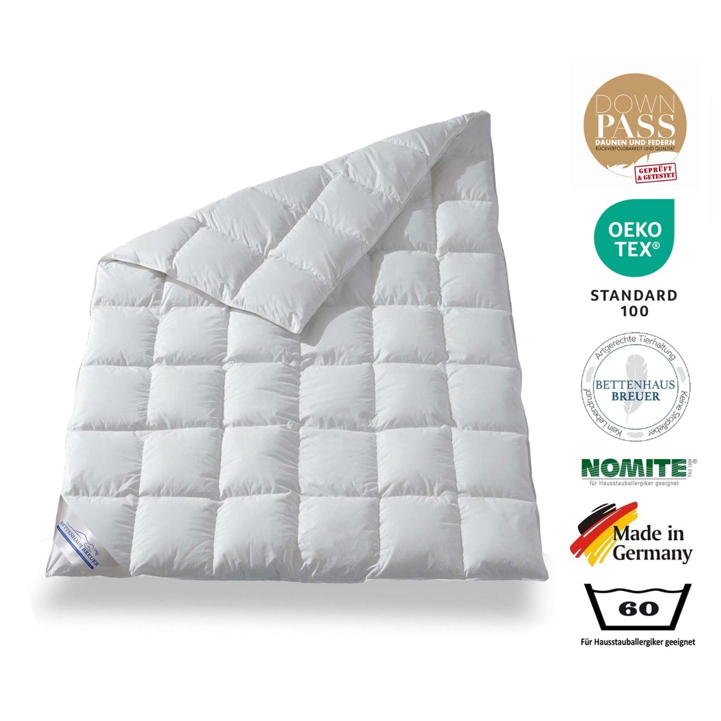 Daunendecke neue medium warme Daunen Klasse1 Bettdecke 135x200 540g