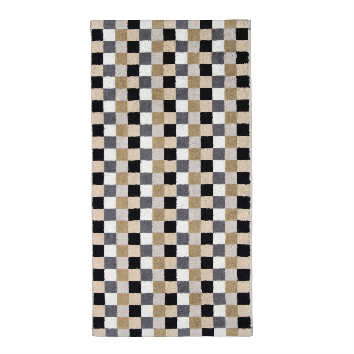 4er Handtuch-Set 50 x 100 cm Life Style Kariert Kiesel