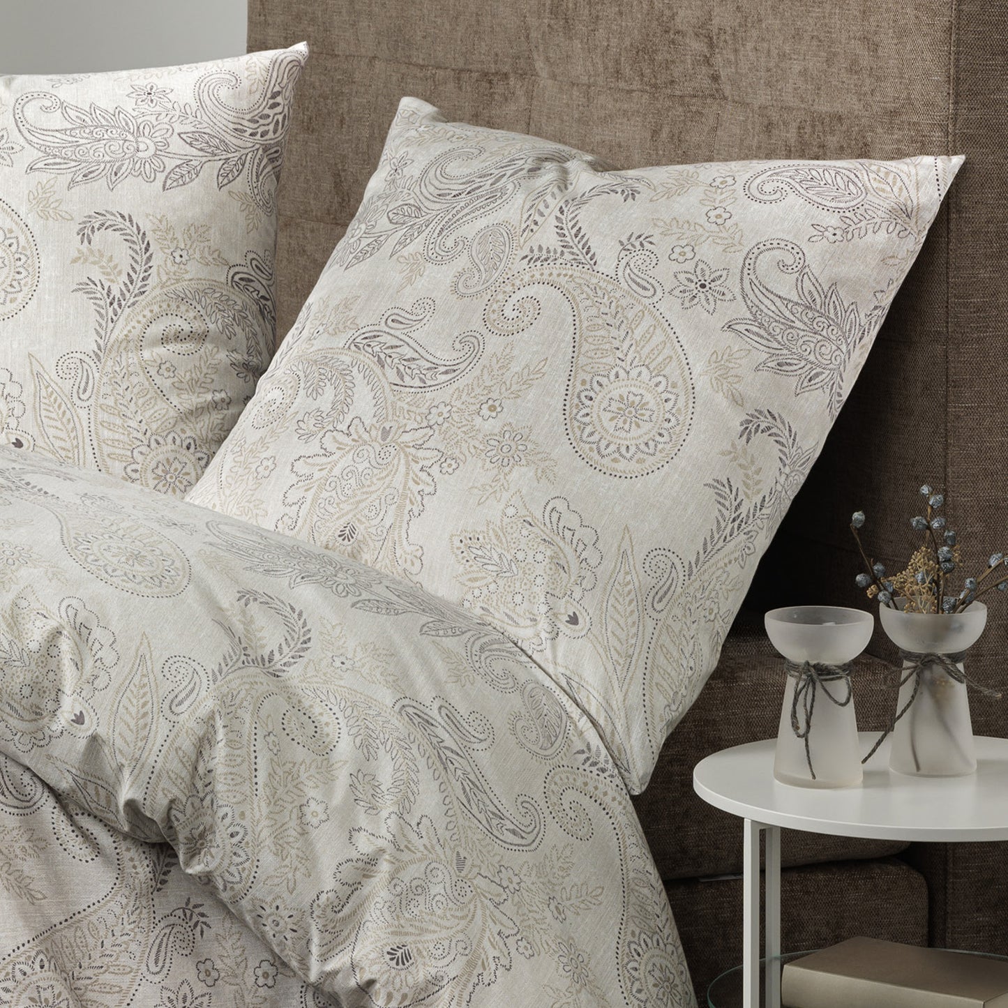 Janine Soft Cotton Bettwäsche Cortina 71001-7 Natur Paisley 135x200