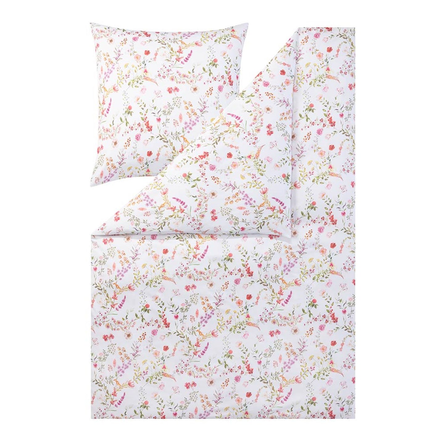 Estella Mako Satin Bettwäsche Dilara 7529-985 Blumen Rosa Lila 135x200