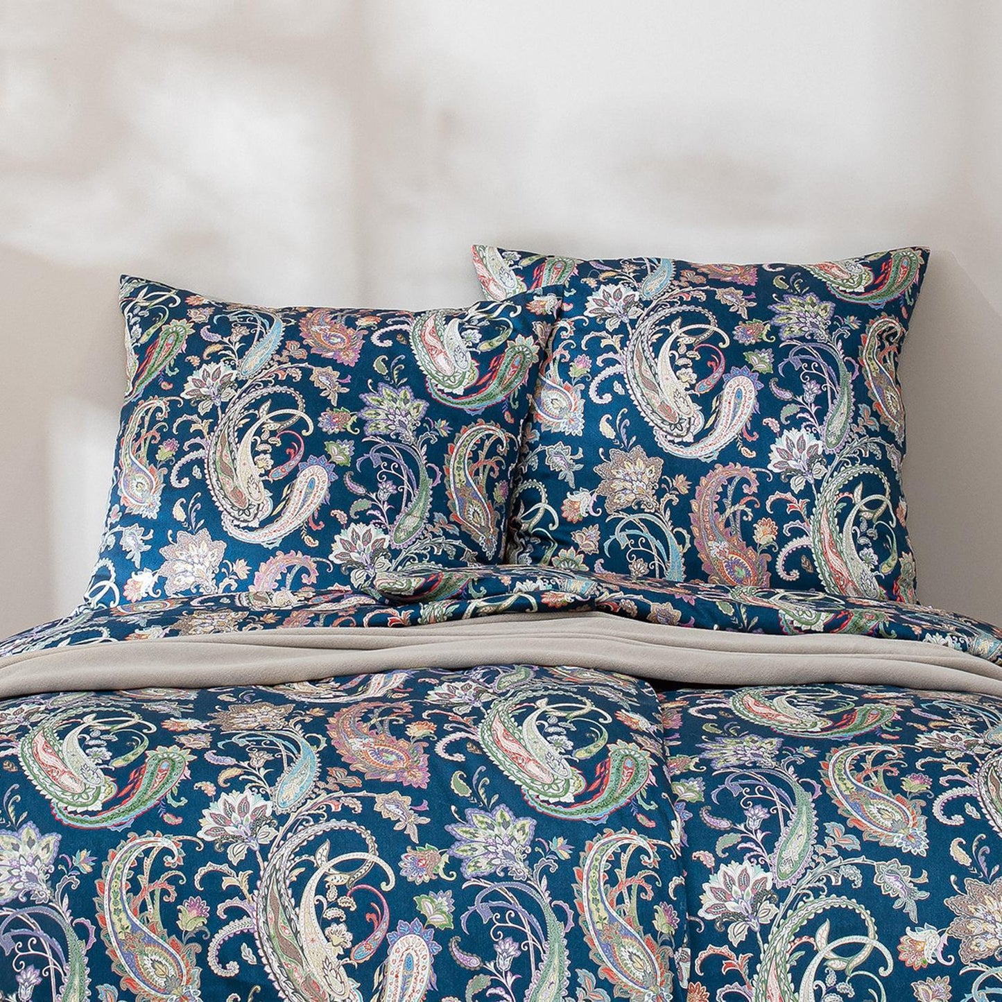 Estella Mako Satin Bettwäsche Soley 7608-270 Paisley Blau 135x200