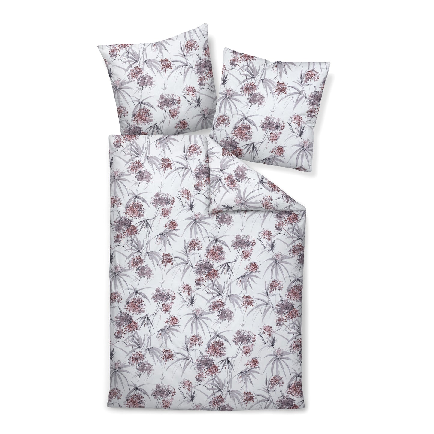 Janine Flanell Bettwäsche Chinchilla S 78066-05 Blumen Gräser 135x200