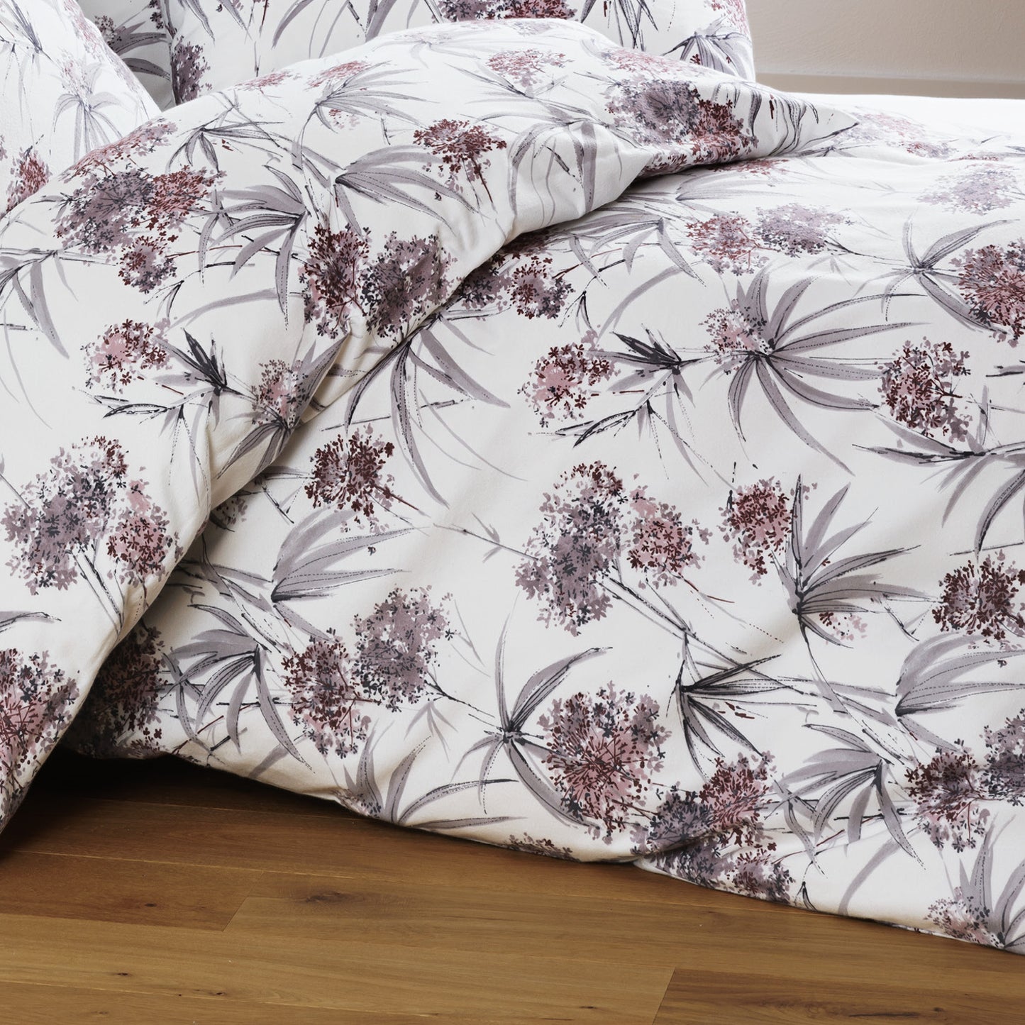 Janine Flanell Bettwäsche Chinchilla S 78066-05 Blumen Gräser 135x200