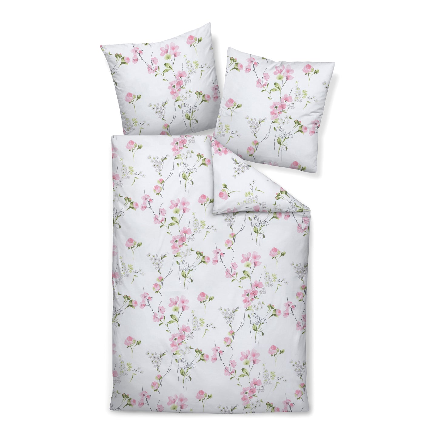 Janine Flanell Bettwäsche Chinchilla S 78069-01 Blüten 135x200