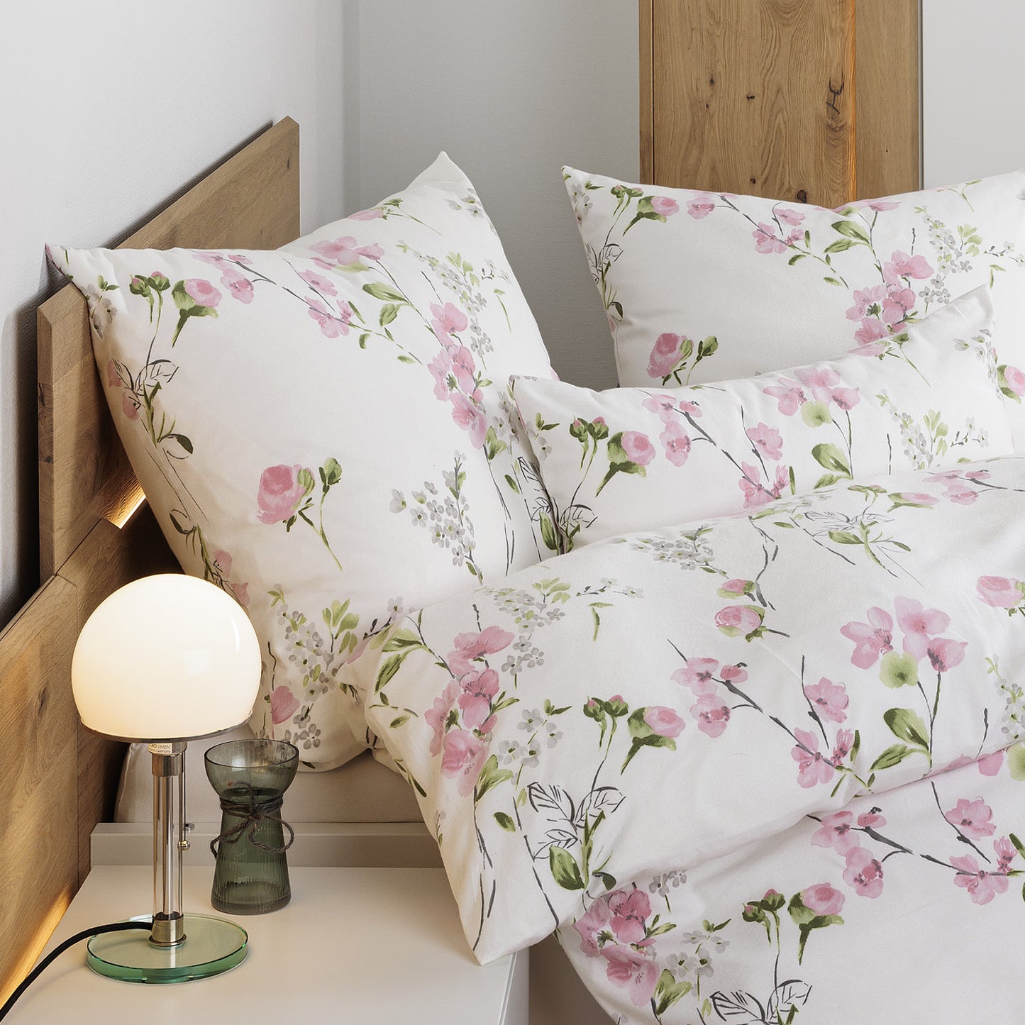 Janine Flanell Bettwäsche Chinchilla S 78069-01 Blüten 135x200