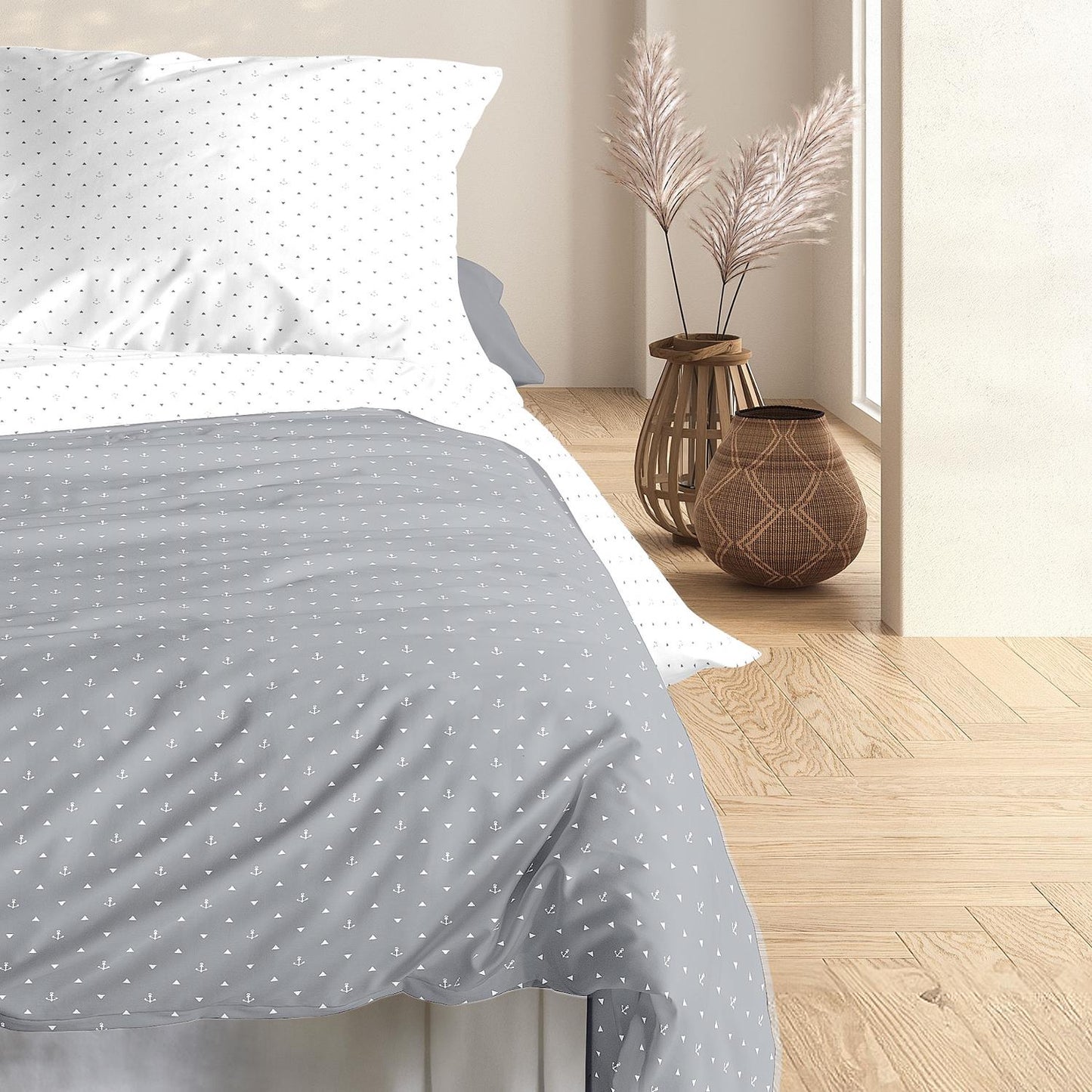 Irisette Mako Satin Bettwäsche Jessica 8256-11 Anker Silber 135x200