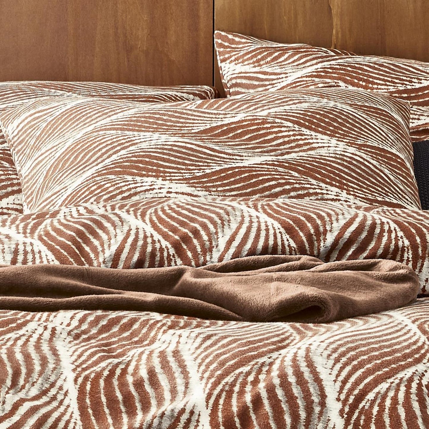 Irisette Flanell Bettwäsche Alpaka 8371-50 Rauten Braun Natur 135x200