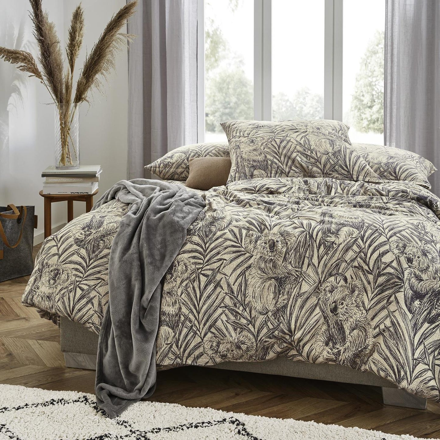 Irisette Flanell Bettwäsche Alpaka 8467-11 Koala Bambus Natur 135x200