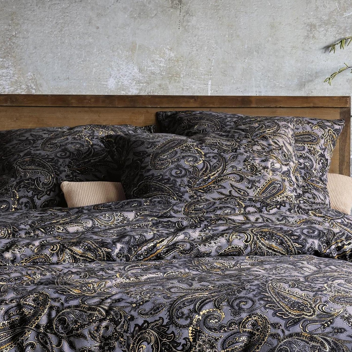 Irisette Flanell Bettwäsche Alpaka 8470-11 Paisley Grau 135x200 warm