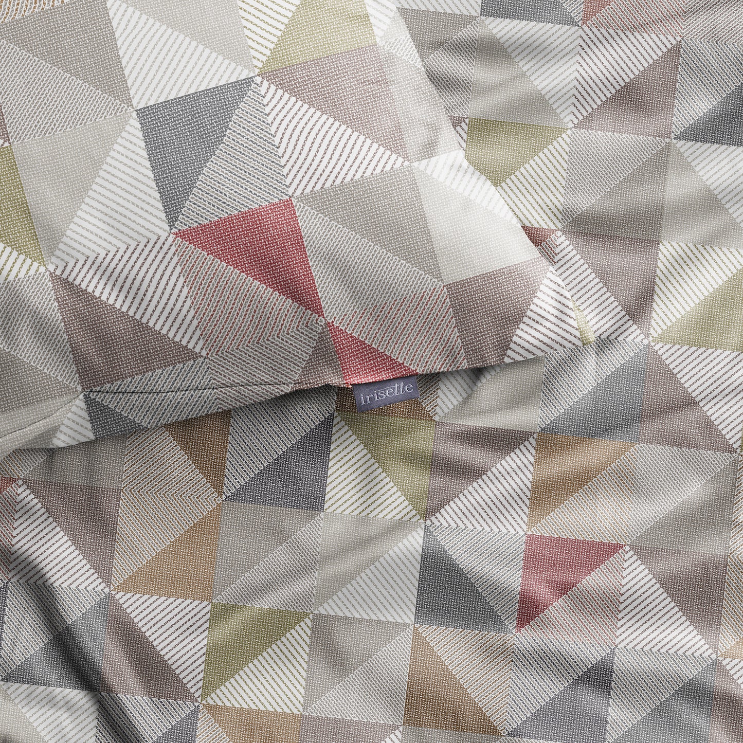 Irisette Mako Satin Bettwäsche Wave 8509-51 kupfer Dreiecke 135x200