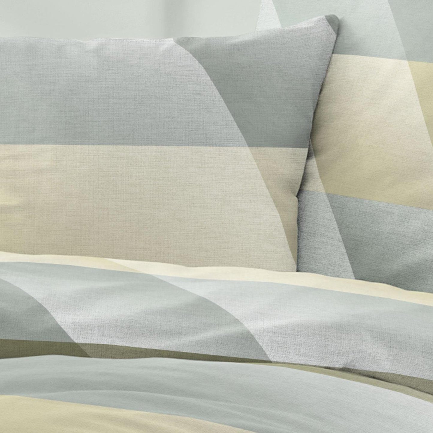 Irisette Mako Satin Bettwäsche Sky 8525-30 Streifen Grün Grau 135x200