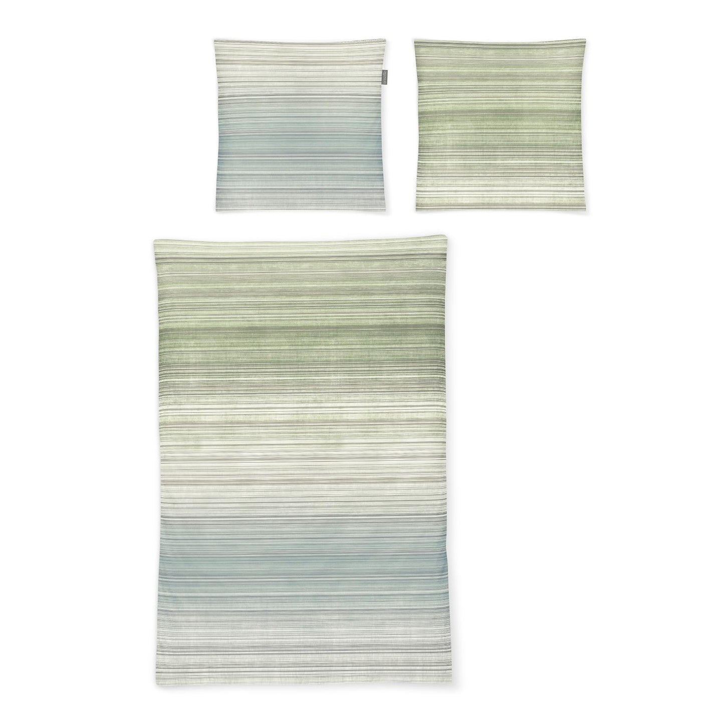 Irisette Mako Satin Bettwäsche Sky 8526-30 Streifen Grün Beige 135x200