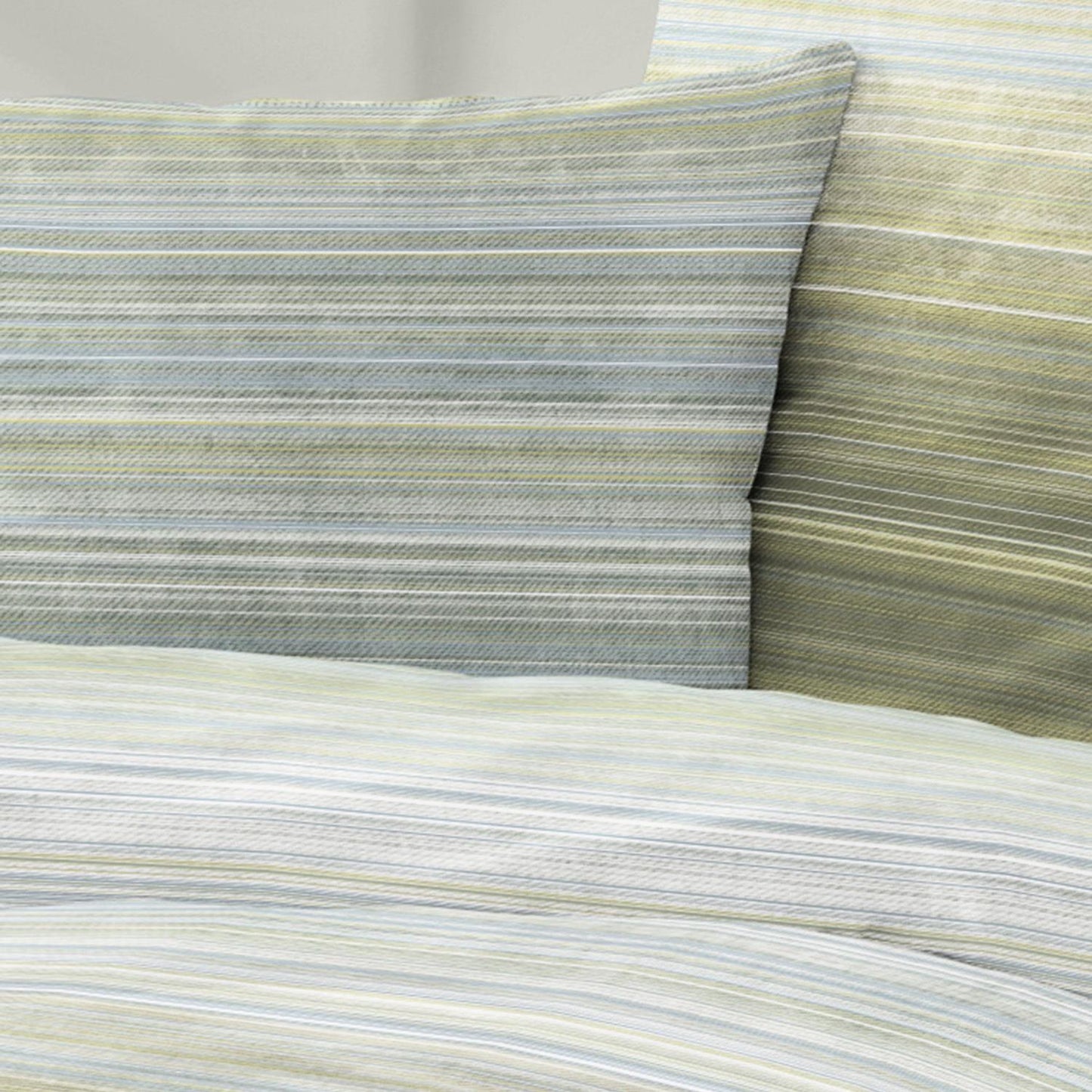 Irisette Mako Satin Bettwäsche Sky 8526-30 Streifen Grün Beige 135x200