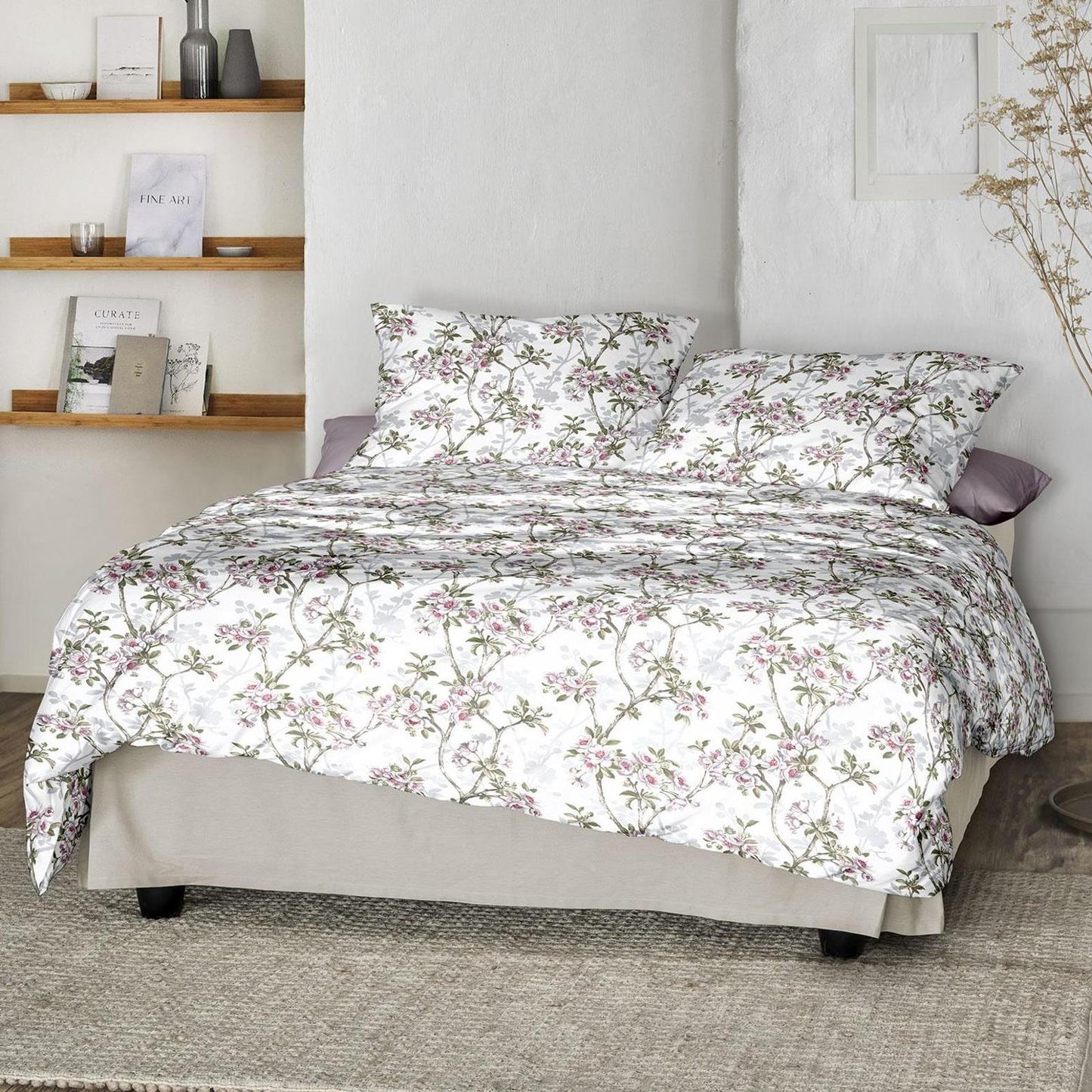 Irisette Mako Satin Bettwäsche Tokio 8537-10 Kirschblüten rosa 135x200