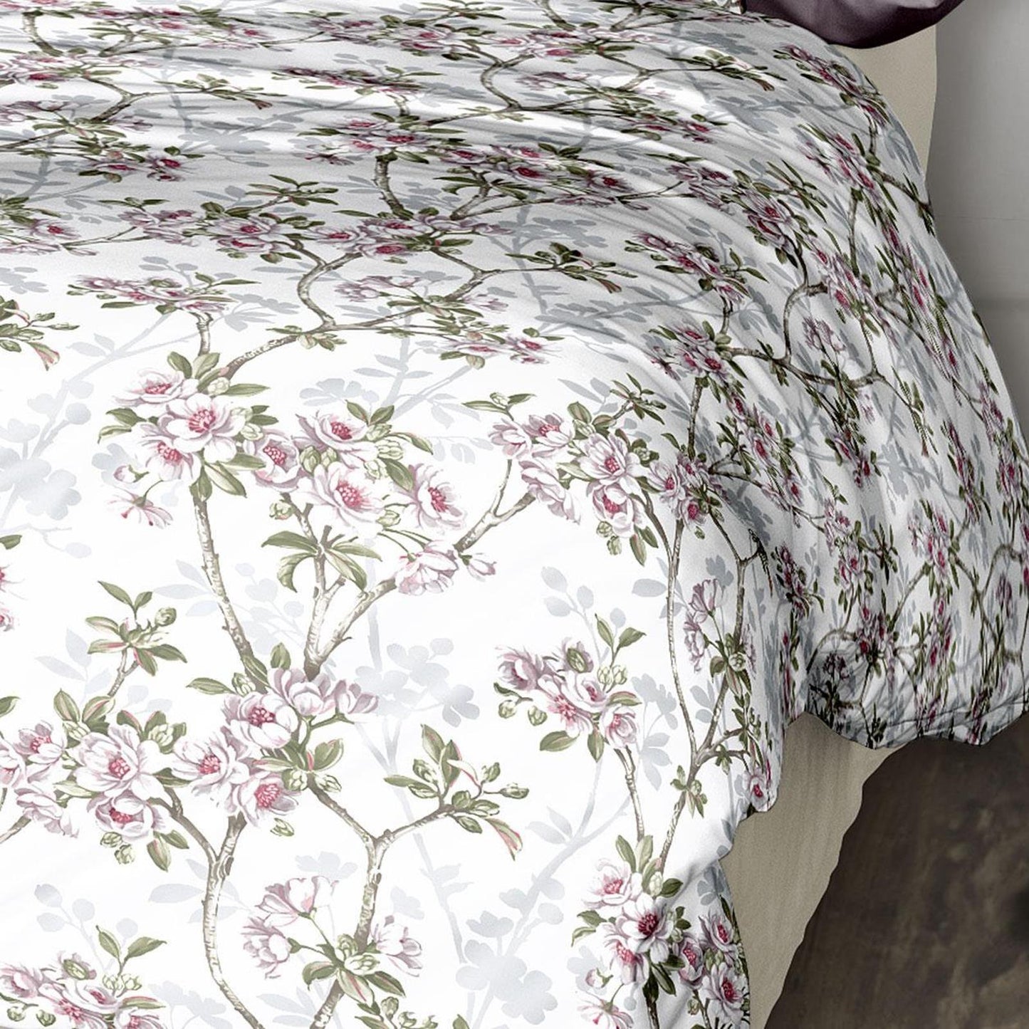 Irisette Mako Satin Bettwäsche Tokio 8537-10 Kirschblüten rosa 135x200