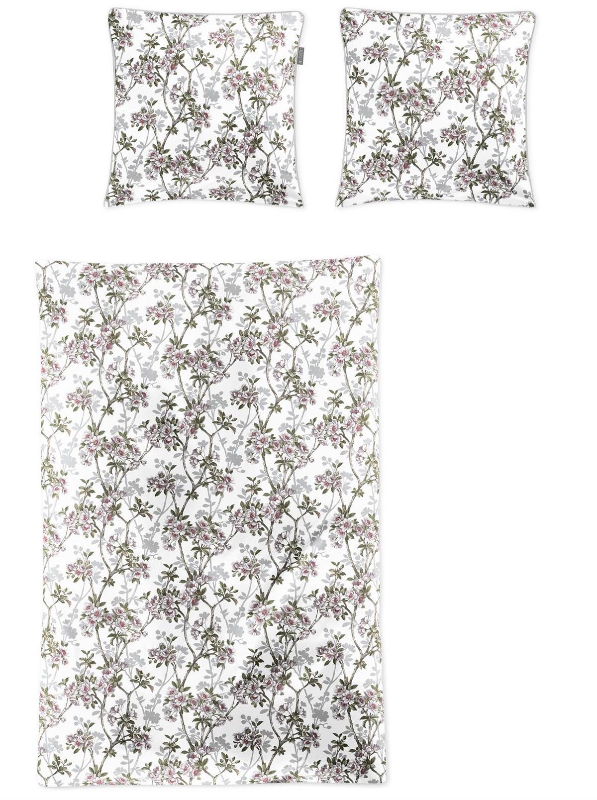 Irisette Mako Satin Bettwäsche Tokio 8537-10 Kirschblüten rosa 135x200