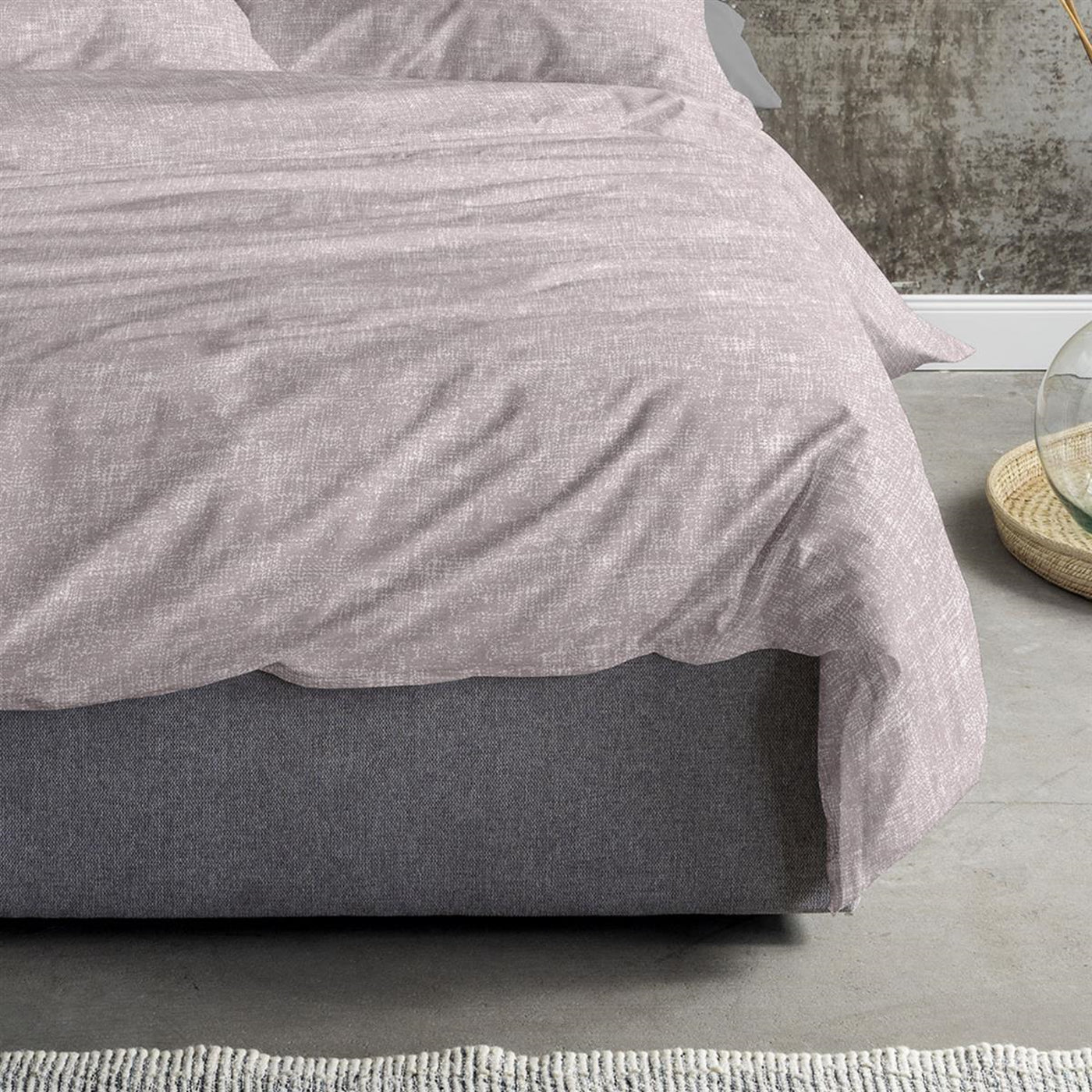 4 tlg Irisette Biber Bettwäsche Koala 8544-60 Unifarben rosa 135x200