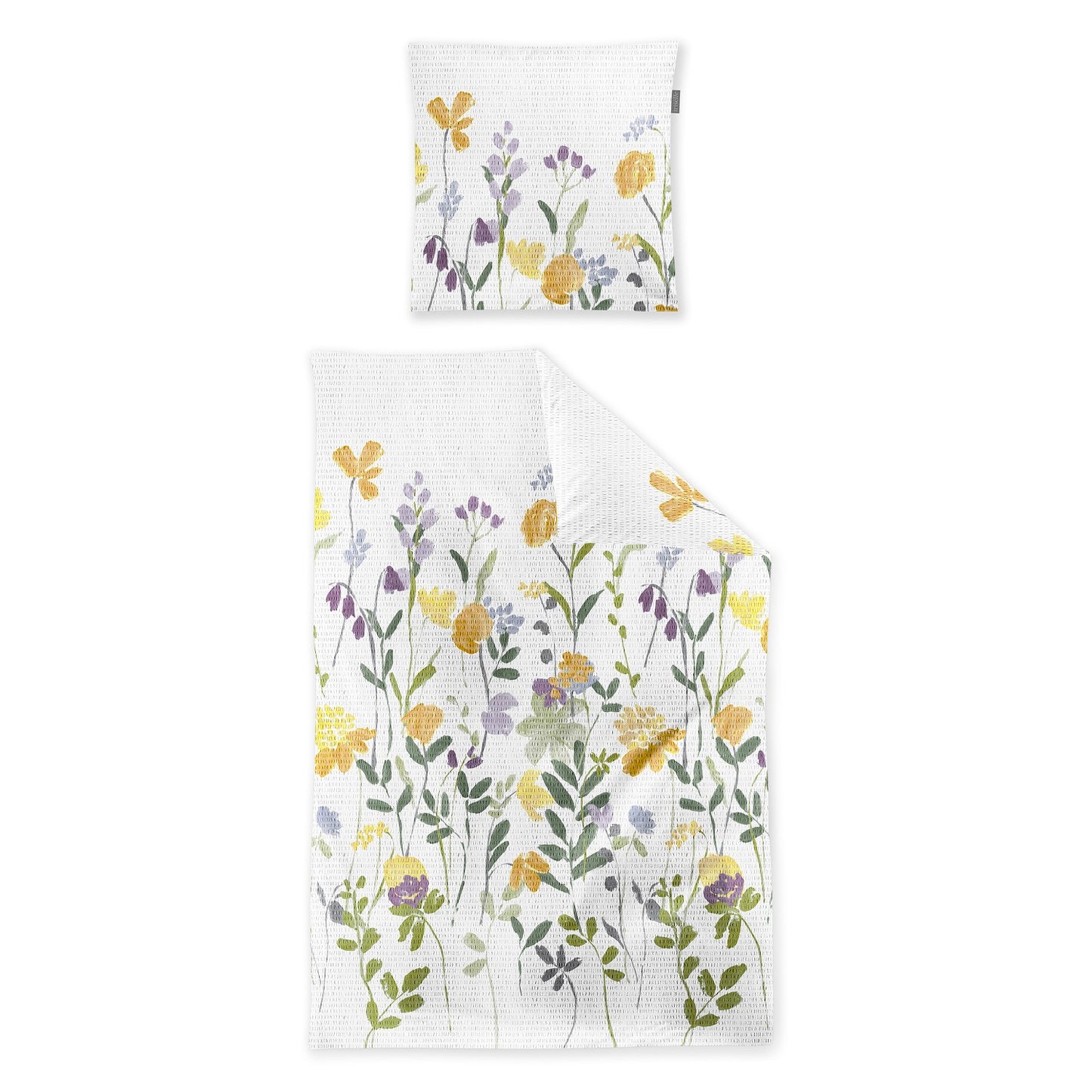Irisette Seersucker Bettwäsche Easy 8547-40 Blumen gelb lila 135x200