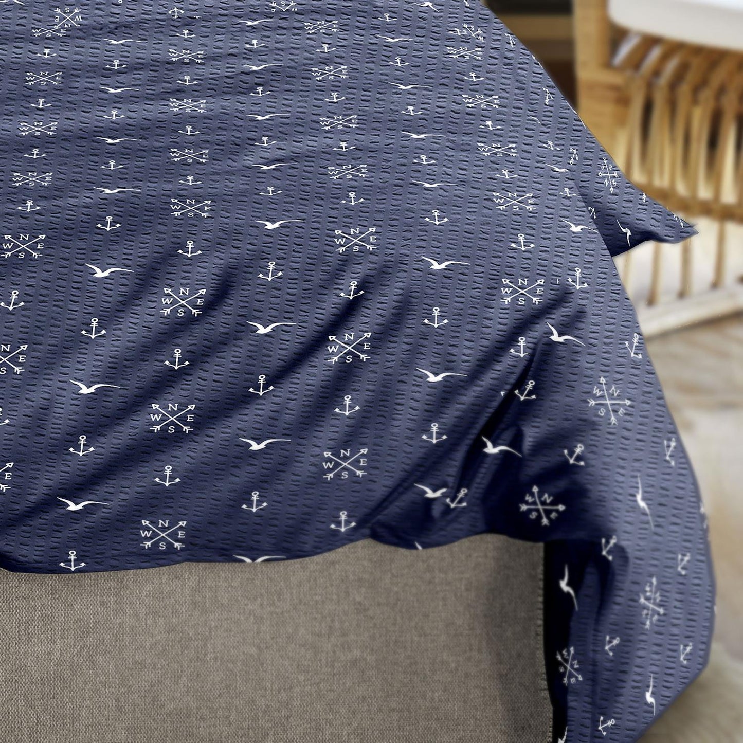Irisette Seersucker Bettwäsche Easy 8603-21 Maritim Blau Weiß 135x200