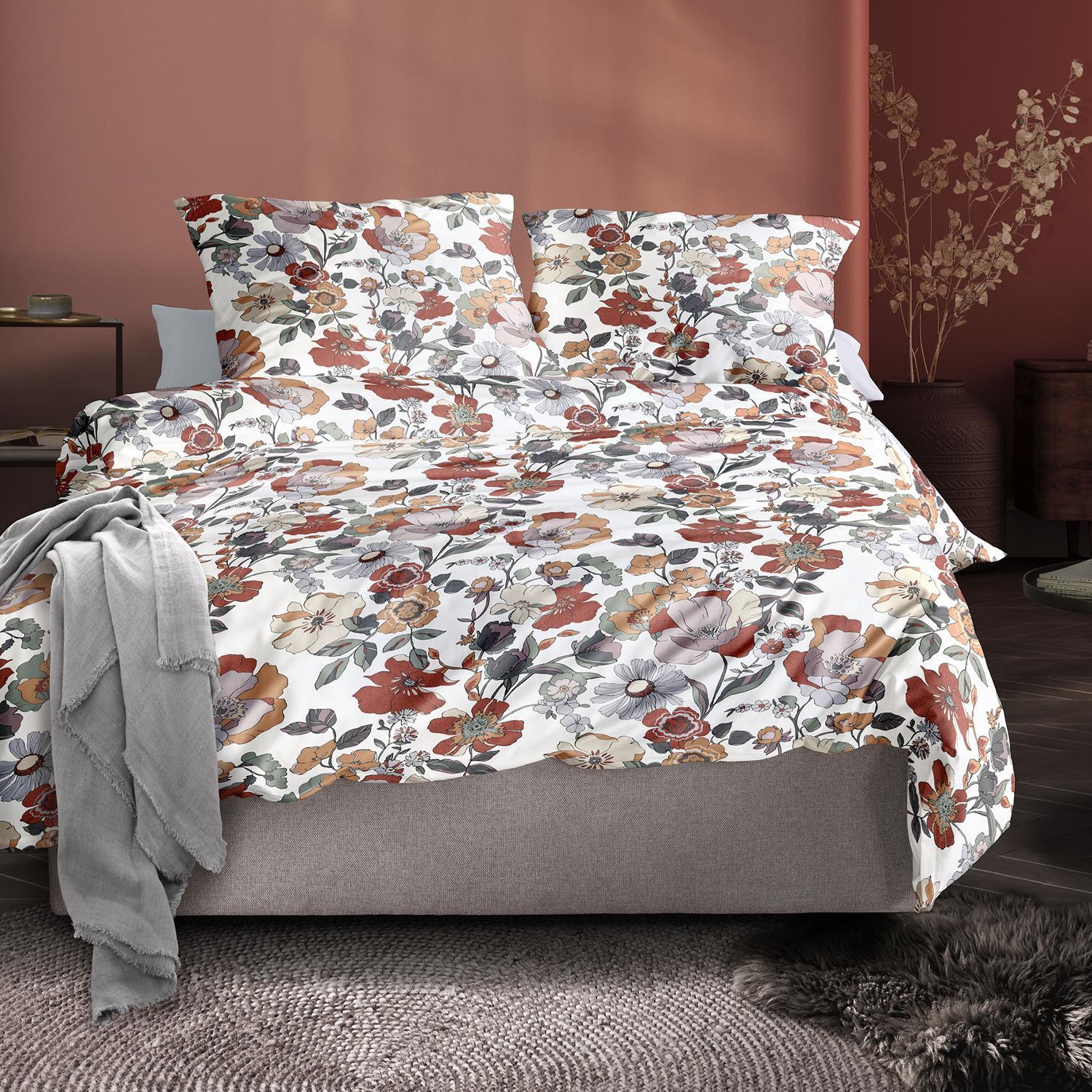 Irisette Mako Satin Bettwäsche Wave Grün Blumen 135 x 200 cm – bettenhaus-breuer