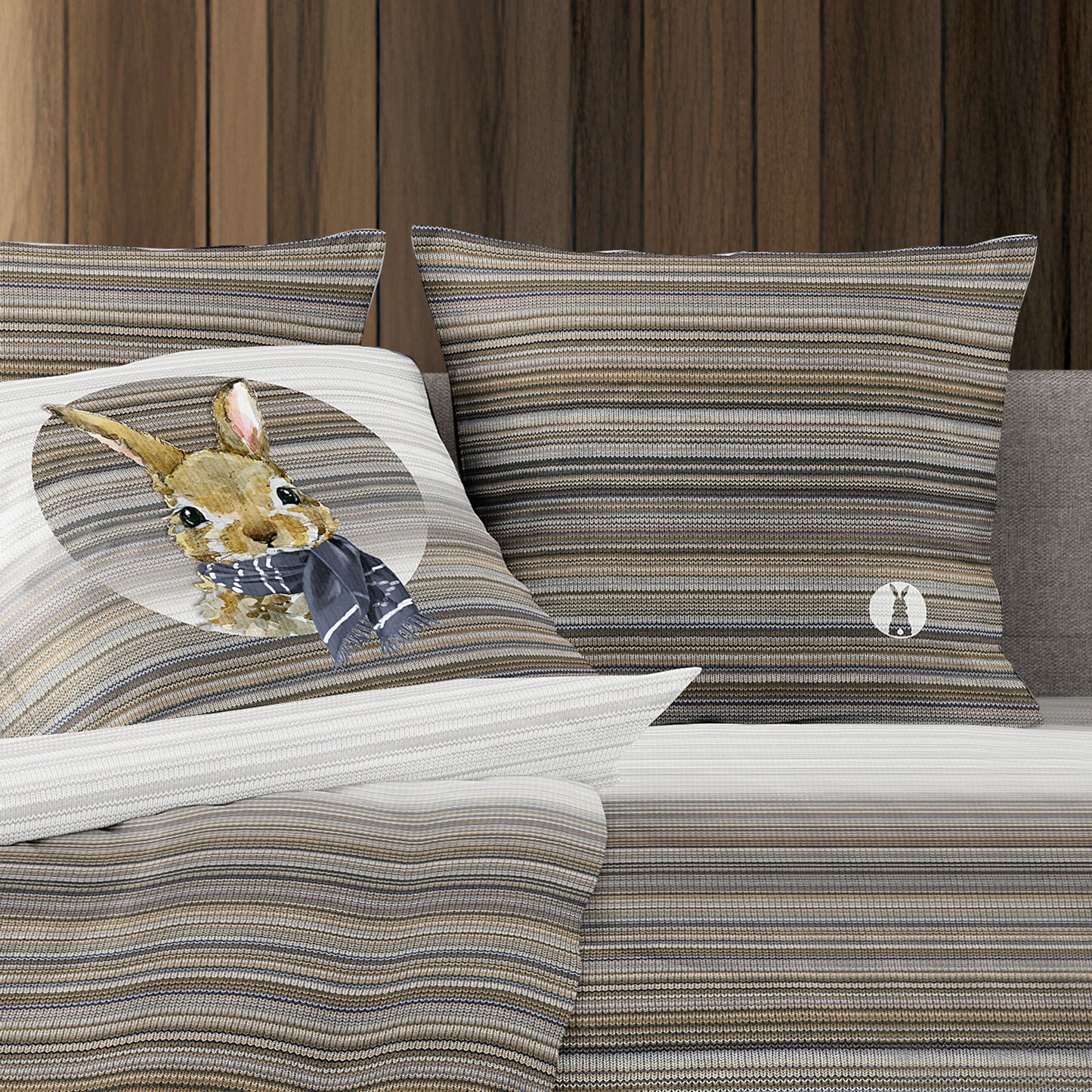 Irisette Flausch Cotton Bettwäsche Zobel 8630-80 Hase Braun 135x200