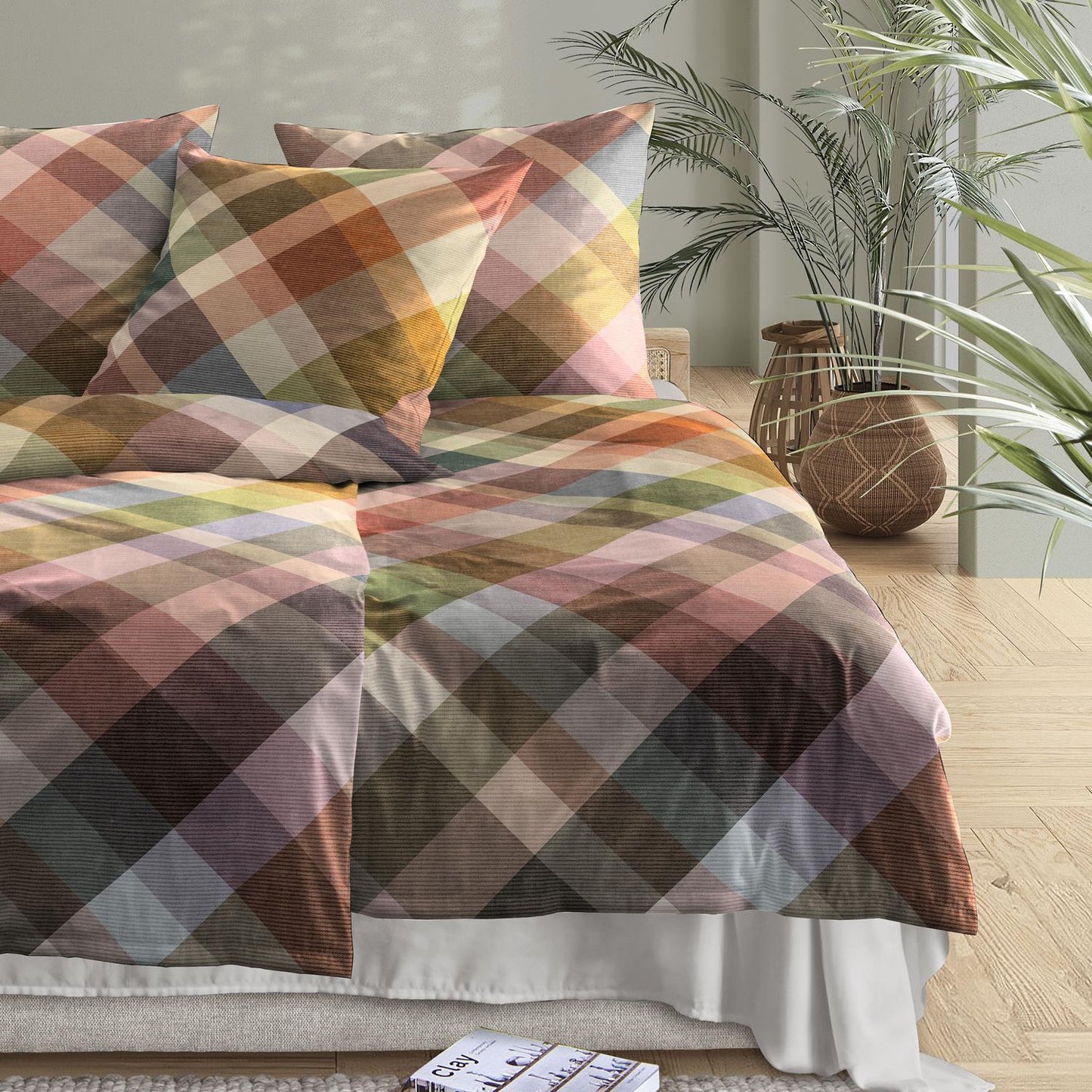 Irisette Flausch Cotton Bettwäsche Zobel 8631-90 Kariert Bunt 135x200