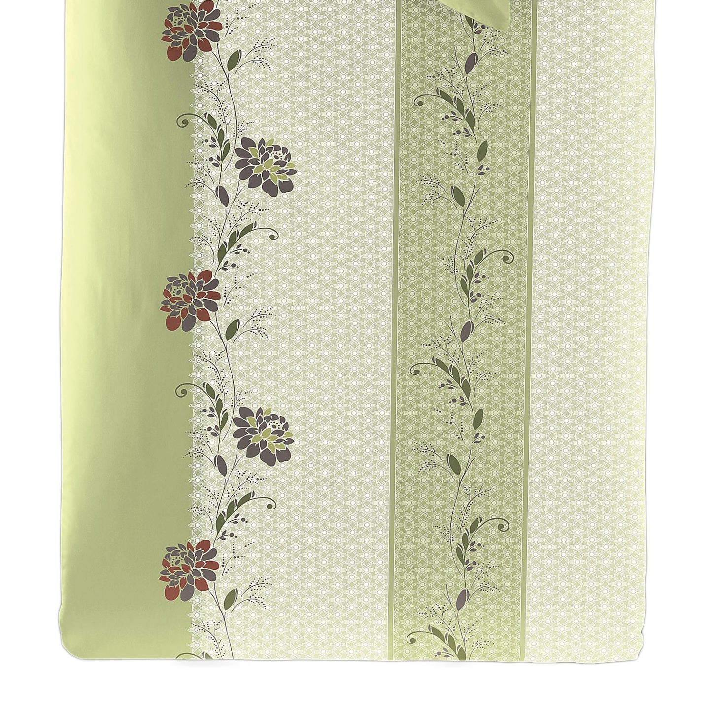 Irisette Mako Satin Bettwäsche 8644-30 Blumen Streifen grün 135x200